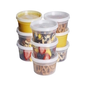 Plastic Deli Food Storage Containers With Leak-Proof Lids 48 Pack